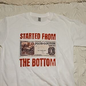 White Graphic T-Shirt with Red Text Other Sizes Available UNISEX